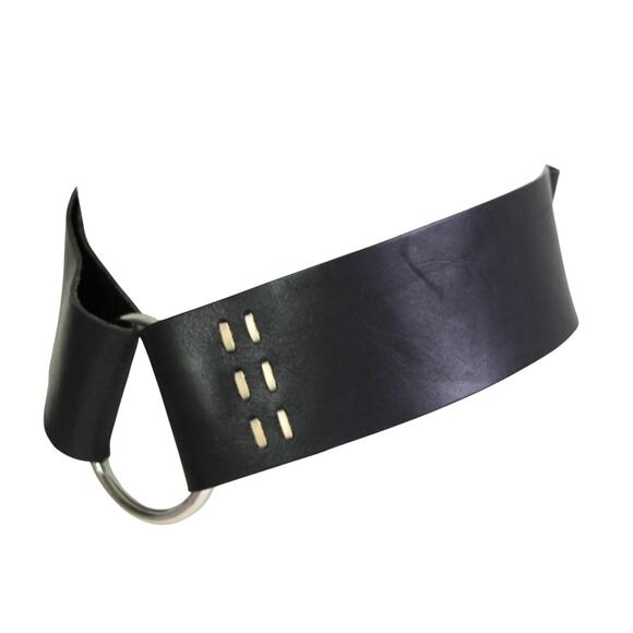 DARK BROWN GENUINE LEATHER 2 3/4"Wd CORSET CASUAL DRESS WOMEN'S BELT Sz M (57M - Picture 3 of 11